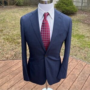 SuitSupply Navy HAVANA Blazer 40L Slim Lightweight Wool UNLINED Dbl Vent Surgeon